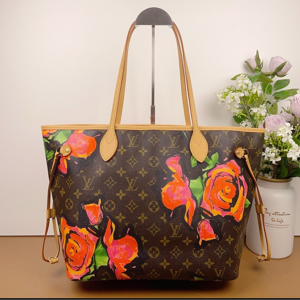 HOLIDAY SALE! Louis Vuitton Monogram Rose Neverfull MM Shoulder Bag-RARE BAG!